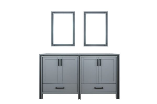 Ziva 60W x 22D Dark Grey Double Bath Vanity and 22Mirrors