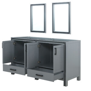 Ziva 60W x 22D Dark Grey Double Bath Vanity and 22Mirrors