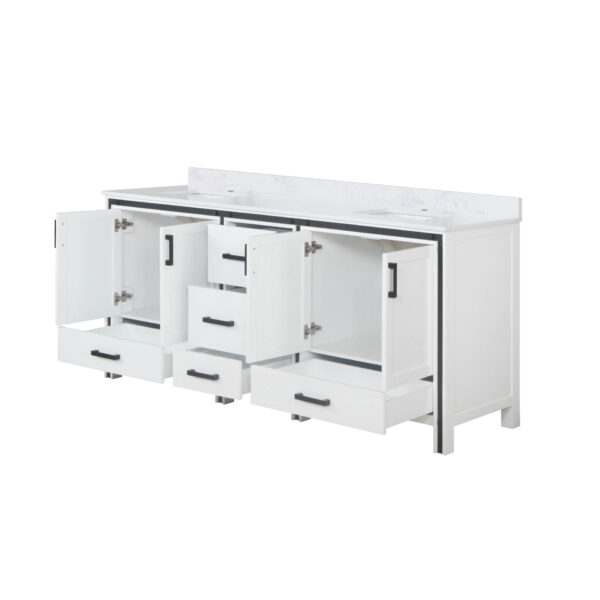 Ziva 80W x 22D White Double Bath Vanity and White Quartz Top