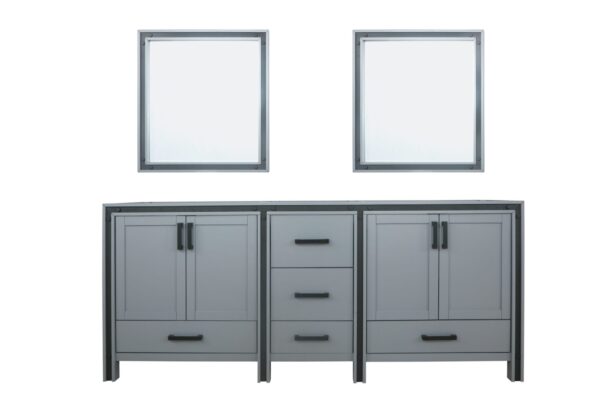 Ziva 80W x 22D Dark Grey Double Bath Vanity and 30Mirrors