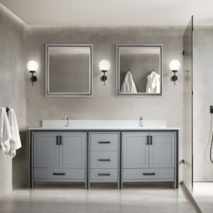 Ziva 80W x 22D Dark Grey Double Bath Vanity