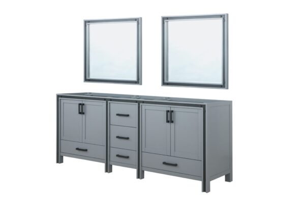 Ziva 84W x 22D Dark Grey Double Bath Vanity and 34Mirrors