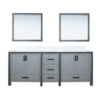 Ziva 84W x 22D Dark Grey Double Bath Vanity, Cultured Marble Top and 34Mirrors