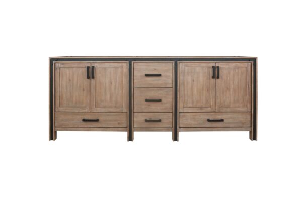 Ziva 84W x 22D Rustic Barnwood Double Bath Vanity