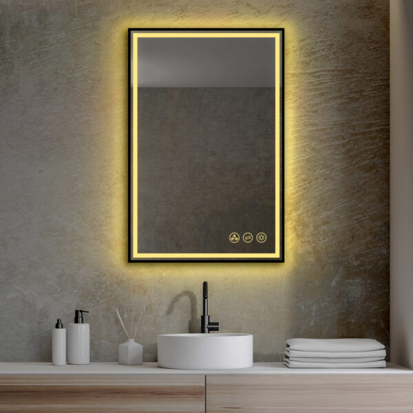 Blossom Stellar - 24" LED Mirror Matte Black Frame