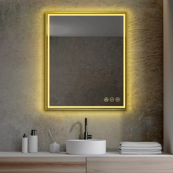 Blossom Stellar - 30" LED Mirror Brush Gold Frame