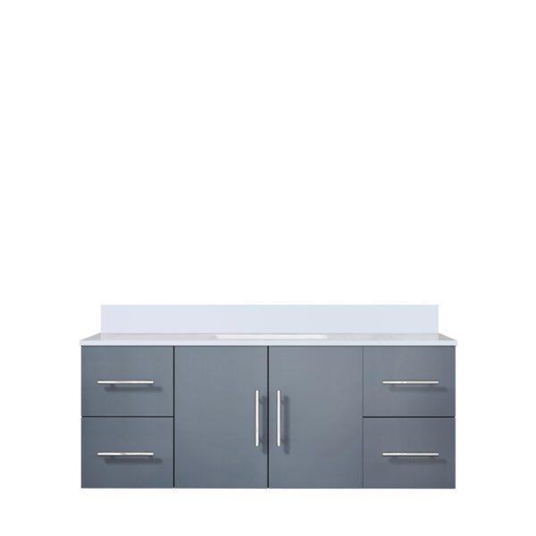 Geneva 48 in. W x 22 in. D Dark Grey Bath Vanity and Cultured Marble Top