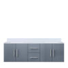 Geneva 60 in. W x 22 in. D Dark Grey Double Bath Vanity and Cultured Marble Top