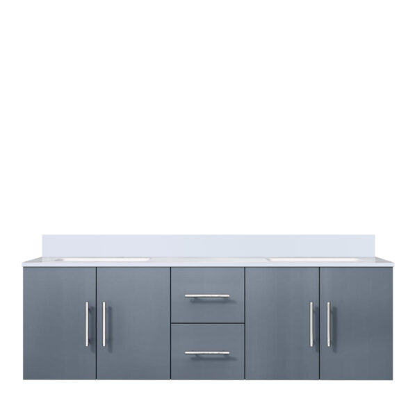 Geneva 60 in. W x 22 in. D Dark Grey Double Bath Vanity and Cultured Marble Top