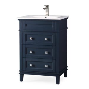 Chans Furniture ZK-1810-Z24NB 24 Inch Tennant Brand Felix Modern Navy Blue Sink Bathroom Vanity