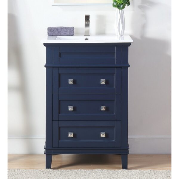 Chans Furniture ZK-1810-Z24NB 24 Inch Tennant Brand Felix Modern Navy Blue Sink Bathroom Vanity