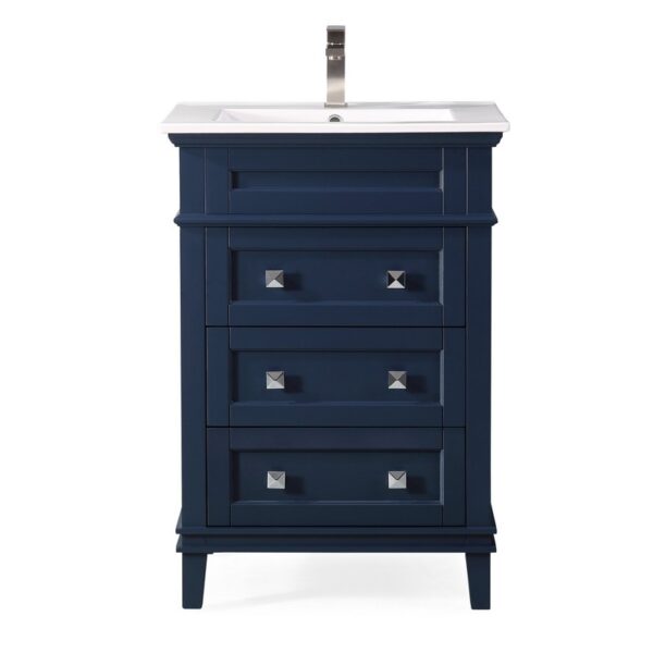 Chans Furniture ZK-1810-Z24NB 24 Inch Tennant Brand Felix Modern Navy Blue Sink Bathroom Vanity