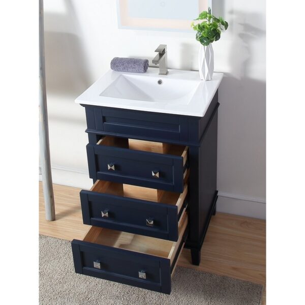 Chans Furniture ZK-1810-Z24NB 24 Inch Tennant Brand Felix Modern Navy Blue Sink Bathroom Vanity