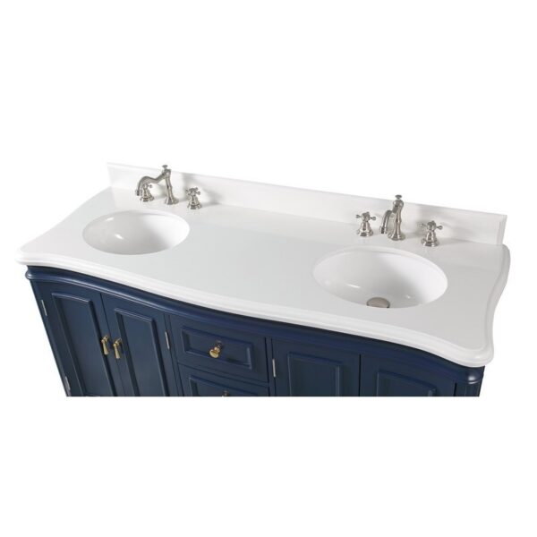 Chans Furniture 2077NB-QT 60 Inches Benton Collection Sesto Bathroom Vanity In Navy Blue