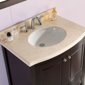 Laviva Estella 32" Brown Bathroom Vanity with Jerusalem Gold Marble Countertop