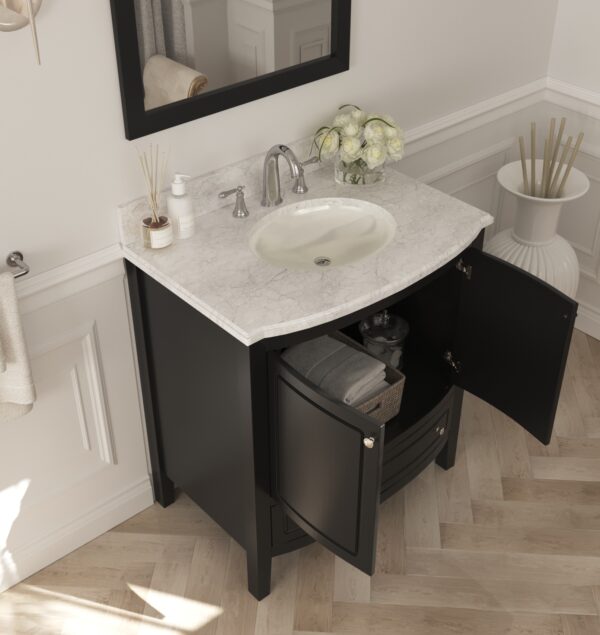 Laviva Estella 32" Espresso Bathroom Vanity with White Carrara Marble Countertop