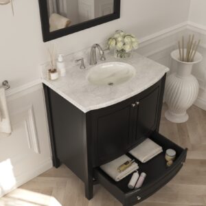 Laviva Estella 32" Espresso Bathroom Vanity with White Carrara Marble Countertop