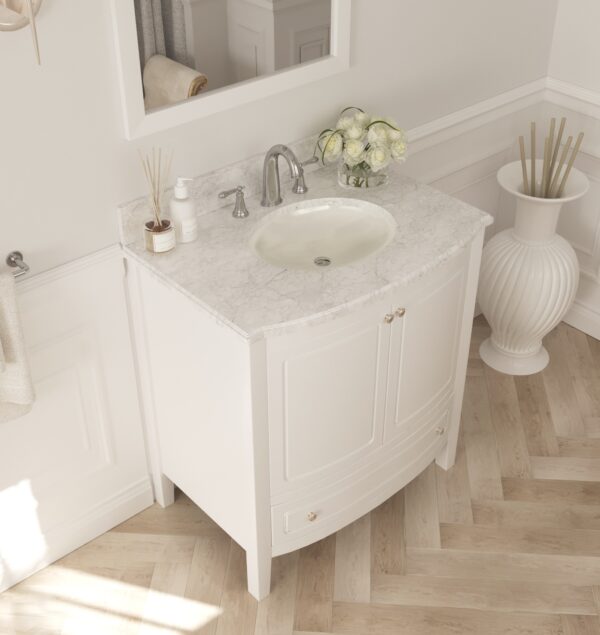 Laviva Estella 32" White Bathroom Vanity with White Carrara Marble Countertop