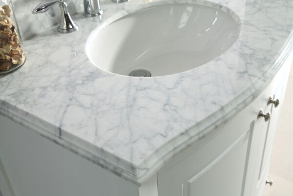 Laviva Estella 32" White Bathroom Vanity with White Carrara Marble Countertop