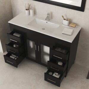 Laviva Nova 48" Espresso Bathroom Vanity with White Ceramic Basin Countertop