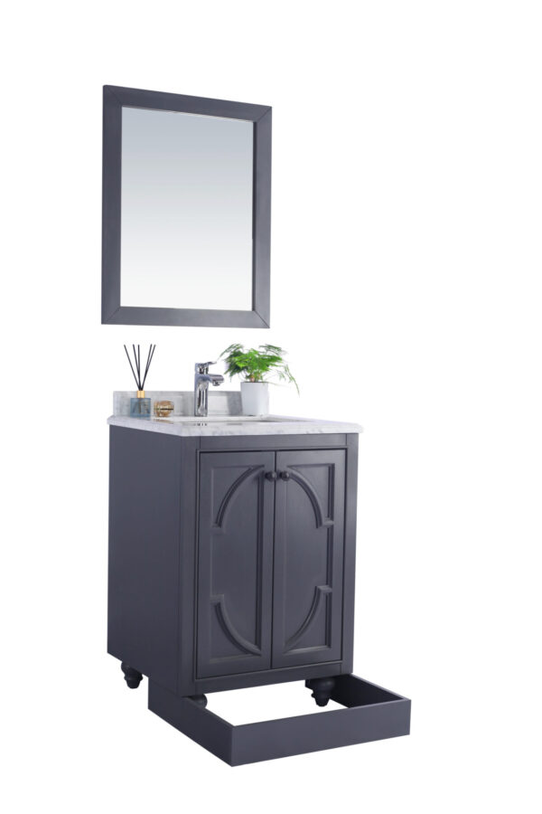 Laviva Odyssey 24" Maple Grey Bathroom Vanity with Matte White VIVA Stone Solid Surface Countertop