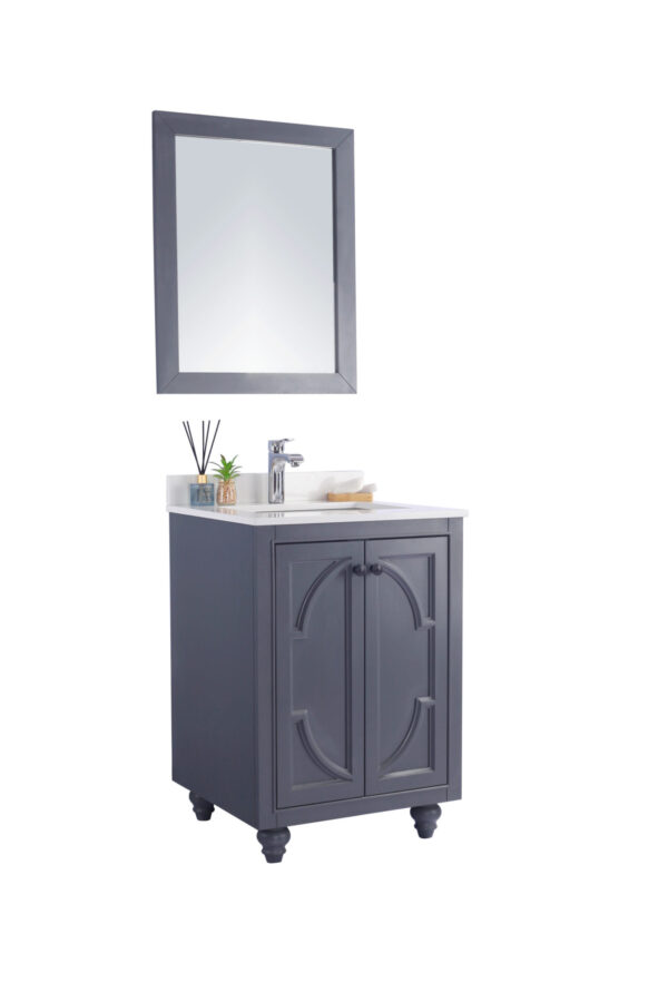 Laviva Odyssey 24" Maple Grey Bathroom Vanity with White Quartz Countertop