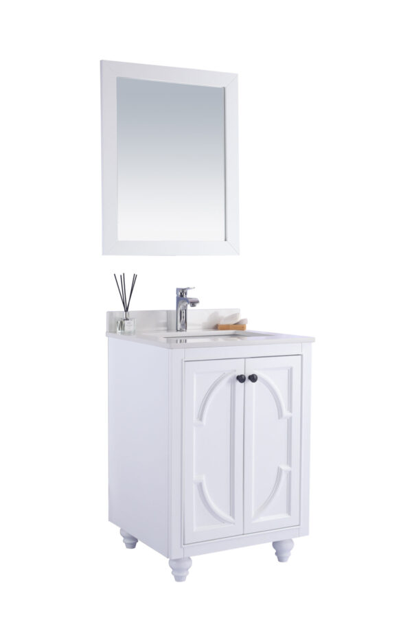 Laviva Odyssey 24" White Bathroom Vanity with White Quartz Countertop