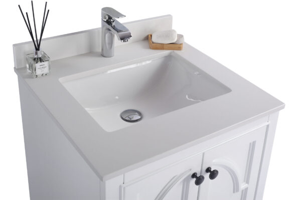 Laviva Odyssey 24" White Bathroom Vanity with White Quartz Countertop