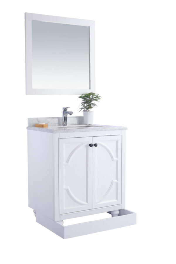 Laviva Odyssey 30" White Bathroom Vanity with Matte White VIVA Stone Solid Surface Countertop