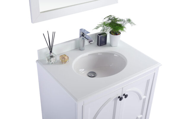 Laviva Odyssey 30" White Bathroom Vanity with Pure White Phoenix Stone Countertop