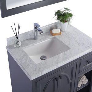 Laviva Odyssey 36" Maple Grey Bathroom Vanity with White Carrara Marble Countertop