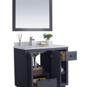 Laviva Odyssey 36" Maple Grey Bathroom Vanity with White Carrara Marble Countertop