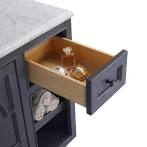 Laviva Odyssey 36" Maple Grey Bathroom Vanity with White Carrara Marble Countertop