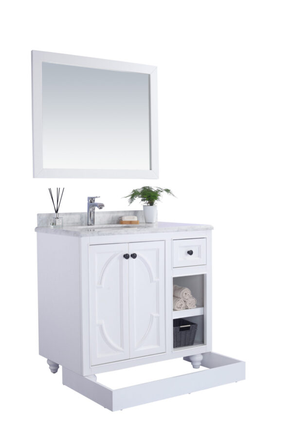 Laviva Odyssey 36" White Bathroom Vanity with Matte White VIVA Stone Solid Surface Countertop