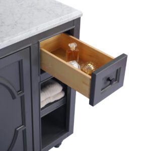 Laviva Odyssey 48" Maple Grey Bathroom Vanity with Matte White VIVA Stone Solid Surface Countertop