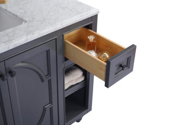 Laviva Odyssey 48" Maple Grey Bathroom Vanity with Matte White VIVA Stone Solid Surface Countertop