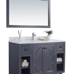 Laviva Odyssey 48" Maple Grey Bathroom Vanity with White Carrara Marble Countertop