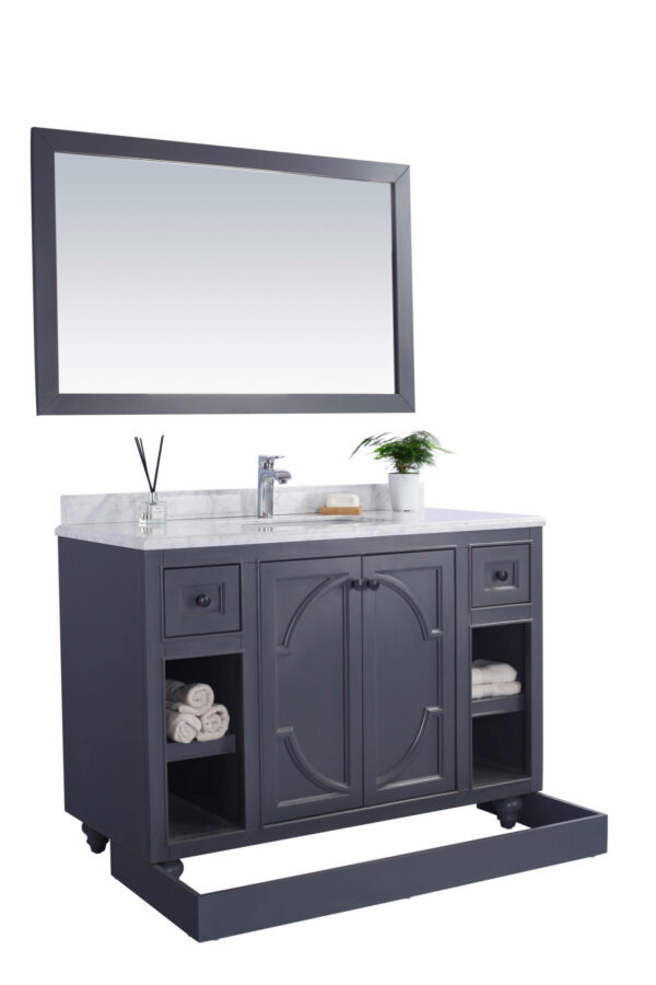 Laviva Odyssey 48" Maple Grey Bathroom Vanity with White Stripes Marble Countertop