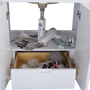 Laviva Odyssey 48" White Bathroom Vanity with Matte White VIVA Stone Solid Surface Countertop