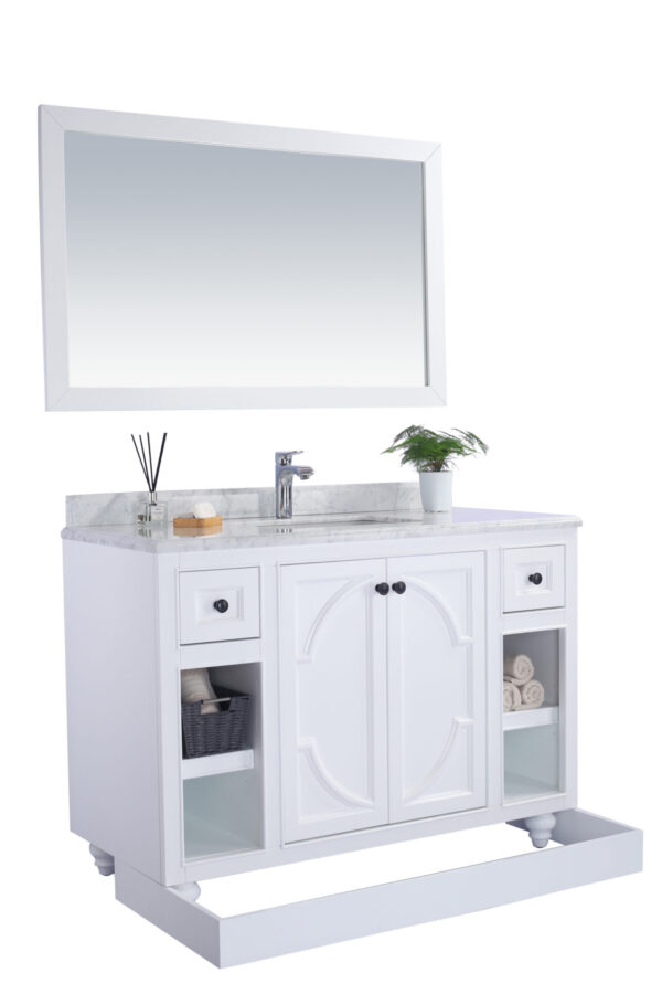 Laviva Odyssey 48" White Bathroom Vanity with Matte White VIVA Stone Solid Surface Countertop