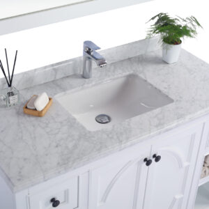 Laviva Odyssey 48" White Bathroom Vanity with White Carrara Marble Countertop