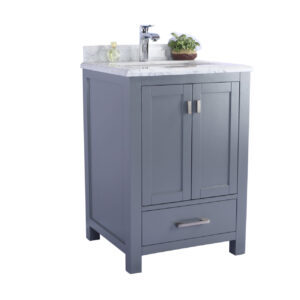 Laviva Wilson 24" Grey Bathroom Vanity with White Carrara Marble Countertop