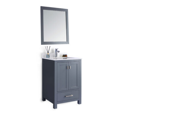 Laviva Wilson 24" Grey Bathroom Vanity with White Quartz Countertop