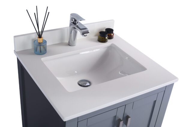 Laviva Wilson 24" Grey Bathroom Vanity with White Quartz Countertop