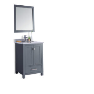 Laviva Wilson 24" Grey Bathroom Vanity with White Stripes Marble Countertop