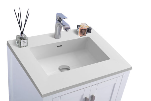 Laviva Wilson 24" White Bathroom Vanity with Matte White VIVA Stone Solid Surface Countertop