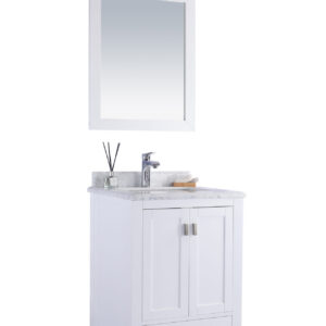 Laviva Wilson 24" White Bathroom Vanity with White Carrara Marble Countertop