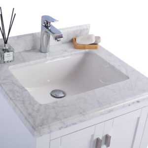 Laviva Wilson 24" White Bathroom Vanity with White Carrara Marble Countertop