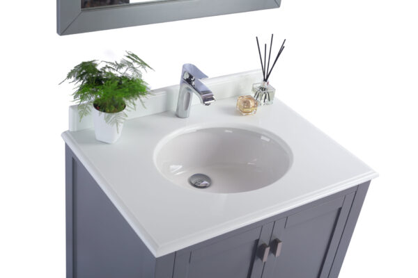 Laviva Wilson 30" Grey Bathroom Vanity with Pure White Phoenix Stone Countertop