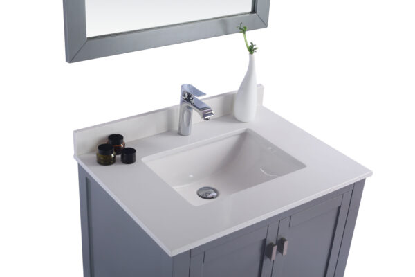 Laviva Wilson 30" Grey Bathroom Vanity with White Quartz Countertop